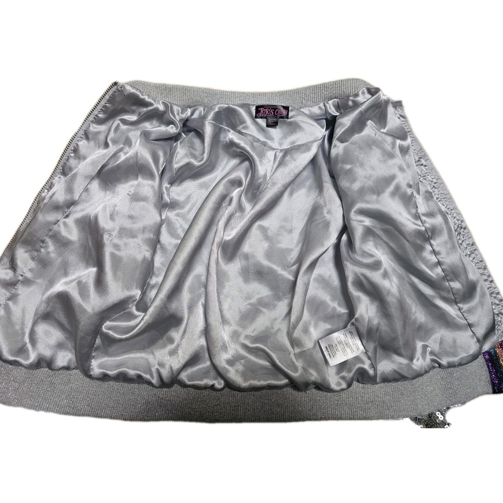 Nickelodeon‎ Jojo's Closet  Silver Sequined Multi Color Jacket, Girls Small 6x - Picture 3 of 5